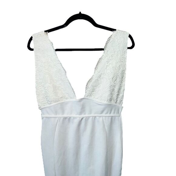 ASOS Plunge V Neck Lace Flounce Midi Dress  NWT - Picture 6 of 14